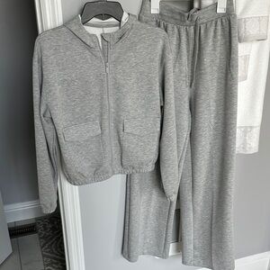 All in Motion Gray Zip-Up Hoodie and Pants Set